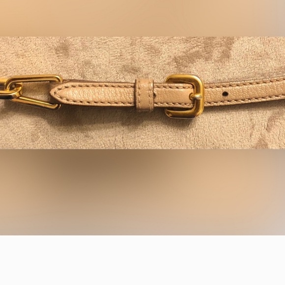 AUTHENTIC Miu Miu Crossbody Bag Beige Tan Leather gold hardware purse - Picture 4 of 10